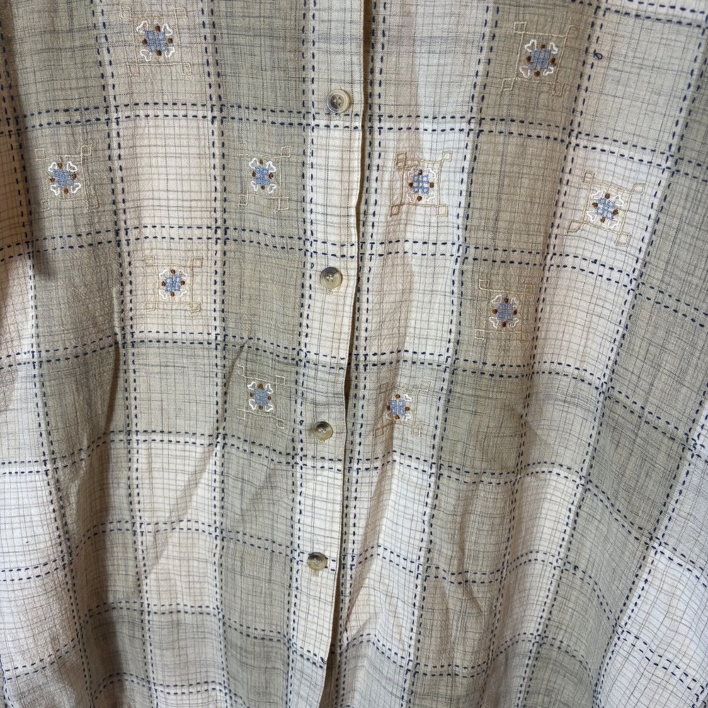 Vintage Club‎ 2 Collection Plaid Button Up Short Sleeve Shirt Size 22/24 - Picture 4 of 6